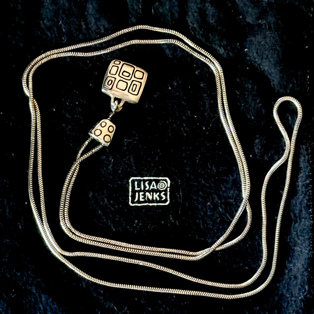 Rare Lisa Jenks Silver Lariat Necklace
